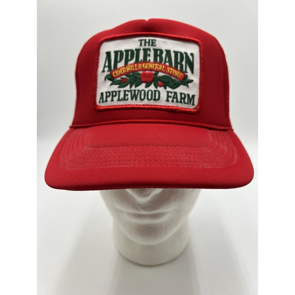 Vintage Apple‎ Barn Applewood Farm Red Mesh Trucker Snapback Hat Cap